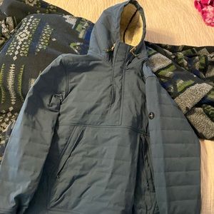 Relwen channel boarder anorak jacket size large blue camo lining